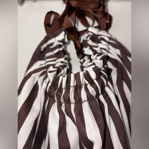 Henri Bendel Authentic Brown and White Striped Garment/Dust/Laundry Bag - Picture 7 of 11